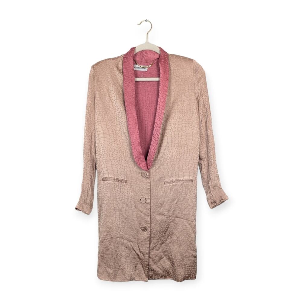 Adriana Iglesias Pink Animal Print Trench Coat Size XS